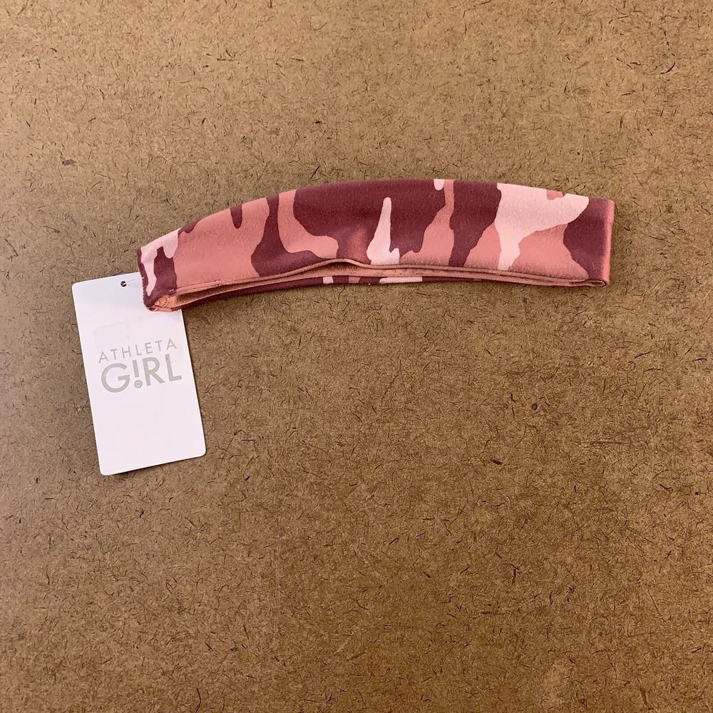 Athleta Girl One Size Pink Camouflage Take On The Universe Headband NWT